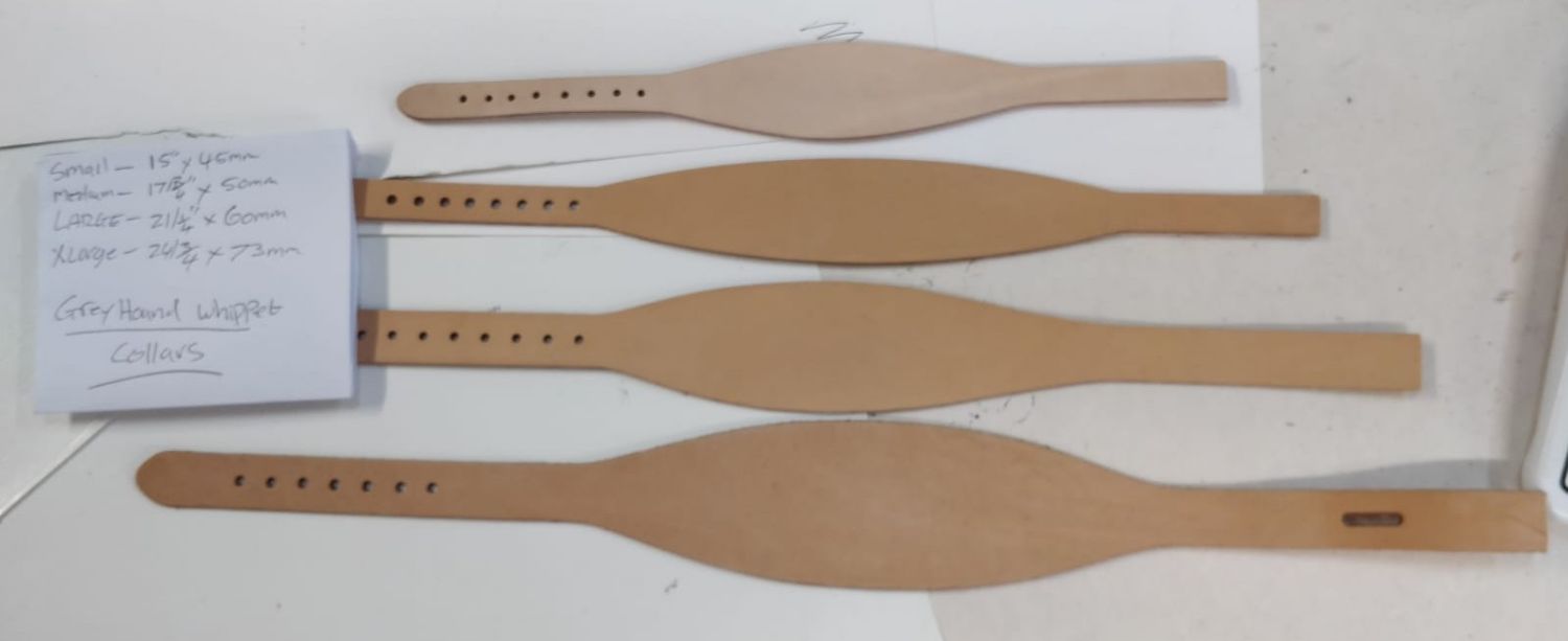 Greyhound / Whippet Dog Collar Blanks - Wide - Nat Veg Tan - 4 Sizes (X-Large, 10)